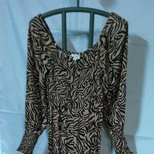 Kachel, anthropology Yellow Tiger print maxi dress